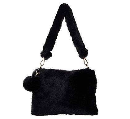 Hat Attack Faux Fur classy blaque handbags- blaque colour 2021